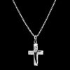 Kette mit Anhänger Kreuz, Kette mit Anhänger 925 AG, Sterlingsilber Kette mit Anhänger, Anhänger Kreuz mit Zirkonia, Mahlschatz