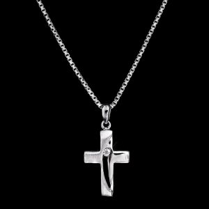 925er Sterlingsilber Kette & Anhänger Kreuz