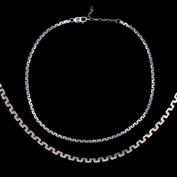 Collier Diamantschliff, 925er Ag, Sterlingsilber, rhodiniert, nickelfrei, Mahlschatz